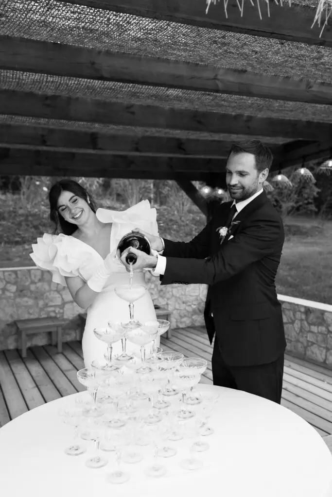 Fontaine de champagne pour un mariage au Domaine de Valbonne