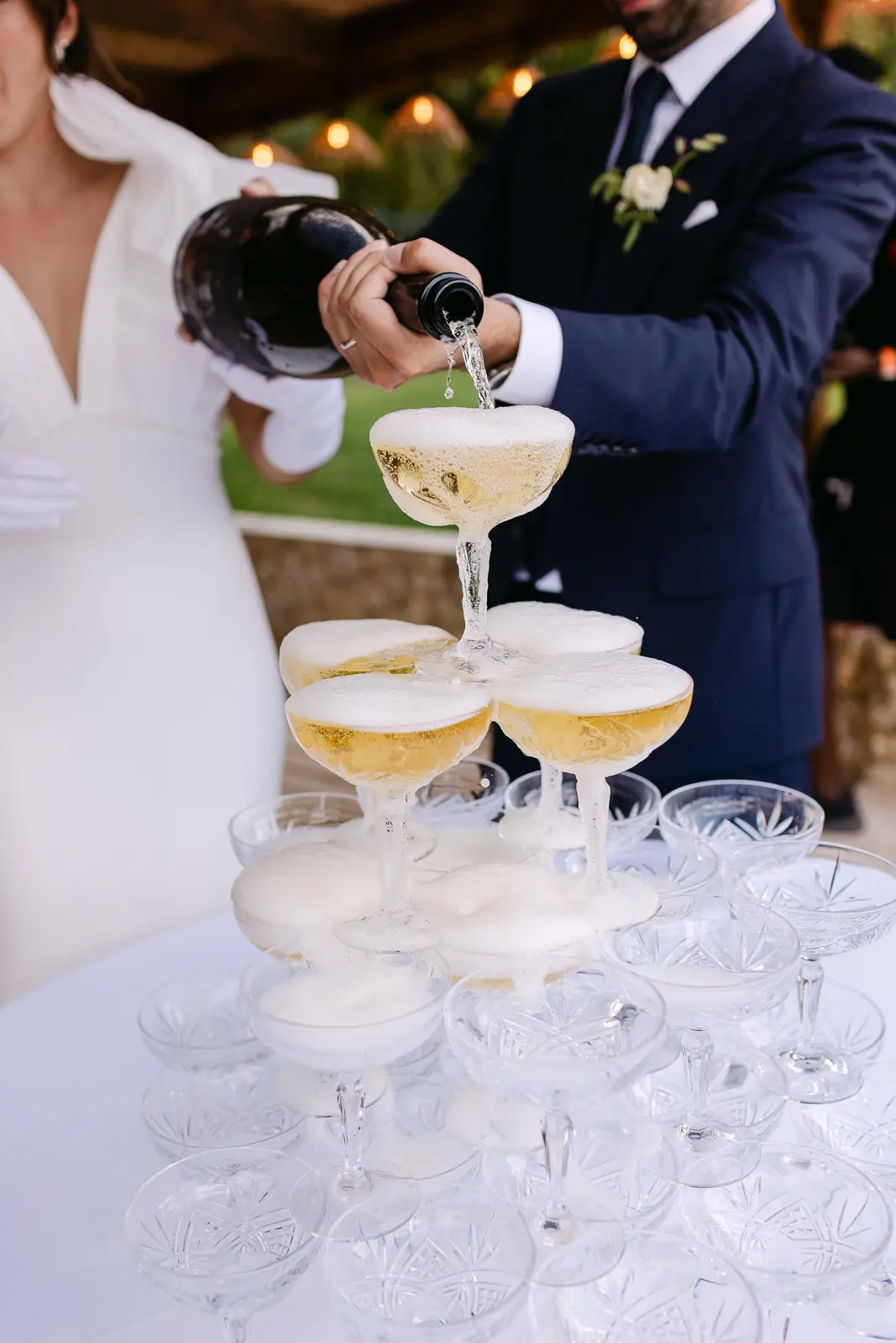 Fontaine de champagne au Domaine de Valbonne pendant le cocktail