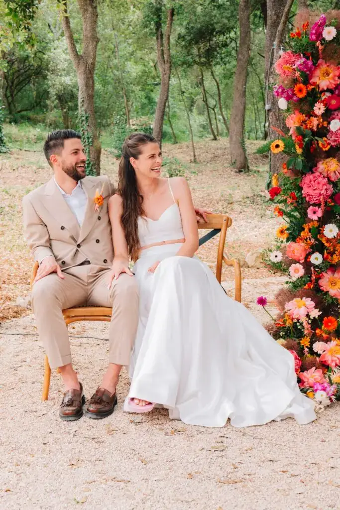 Mariés célébrant leur union au Domaine de Valbonne en Provence