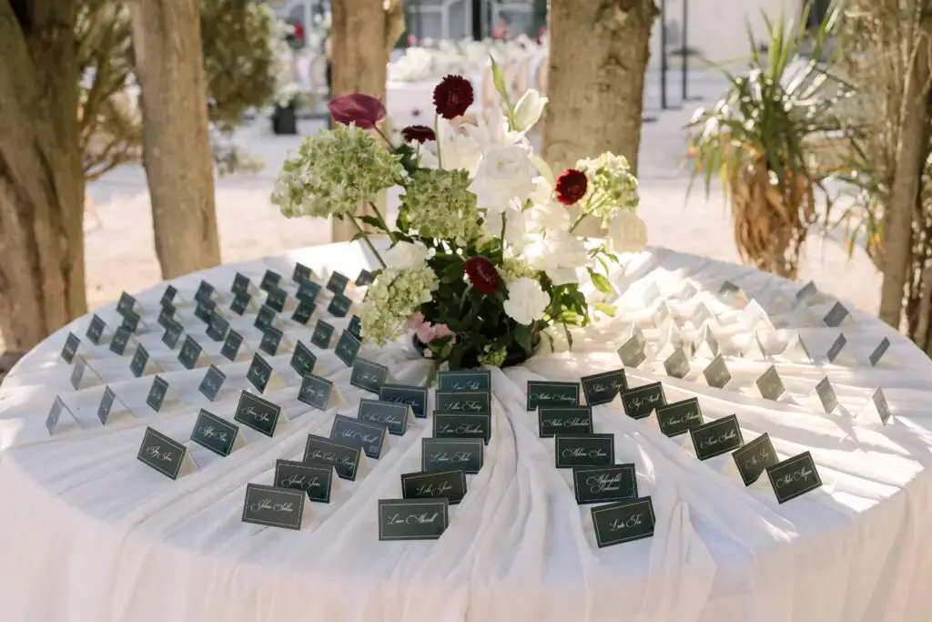 Plan de table original pour un mariage au château l'hospitalet